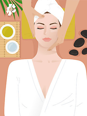 우먼라이프 손 여자 꽃 잎 일러스트 한명 사람 상반신 성인 신체부위 하이앵글 수건 눕기 뷰티 봄 마사지 목욕가운 오일 피부관리 마사지샵 스톤마사지 자기관리 성인여자한명만 국내일러스트 AI파일 식물 1 라이프스타일 계절 음식 뷰포인트 모션 위생용품 화장품 가운 여자한명만 성인여자만 파일형식 벡터