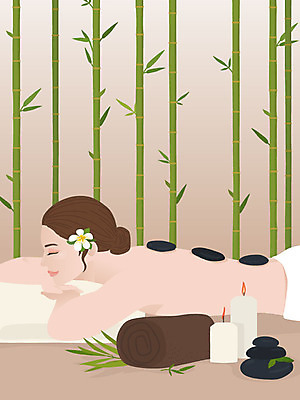 우먼라이프 여자 엎드리기 잎 일러스트 촛불 휴식 한명 미소 사람 상반신 성인 수건 뷰티 봄 편안함 대나무 피부관리 등마사지 마사지샵 스톤마사지 자기관리 성인여자한명만 국내일러스트 AI파일 나무 식물 1 라이프스타일 계절 컨셉 초 모션 표정 위생용품 마사지 감각 여자한명만 성인여자만 파일형식 벡터