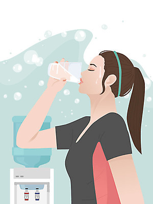 우먼라이프 여자 일러스트 한명 사람 상반신 성인 운동복 뷰티 봄 마시기 물컵 피부관리 땀 물마시기 자기관리 정수기 성인여자한명만 국내일러스트 AI파일 1 라이프스타일 옷 계절 모션 컵 여자한명만 성인여자만 파일형식 벡터