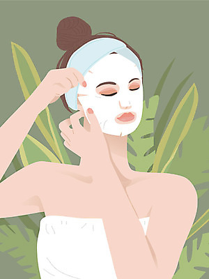 식물 우먼라이프 여자 잎 일러스트 한명 사람 상반신 성인 뷰티 봄 머리띠 피부관리 마스크팩 자기관리 성인여자한명만 국내일러스트 AI파일 1 라이프스타일 계절 장신구 팩 여자한명만 성인여자만 파일형식 벡터