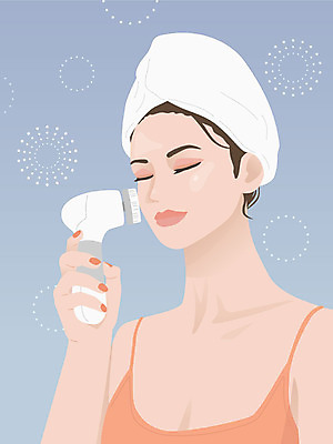 우먼라이프 여자 얼굴 하늘색 일러스트 한명 사람 상반신 성인 수건 뷰티 봄 피부관리 클렌징 자기관리 성인여자한명만 모공브러쉬 국내일러스트 AI파일 1 라이프스타일 계절 신체부위 파란색 위생용품 청결 세안용품 여자한명만 성인여자만 파일형식 벡터