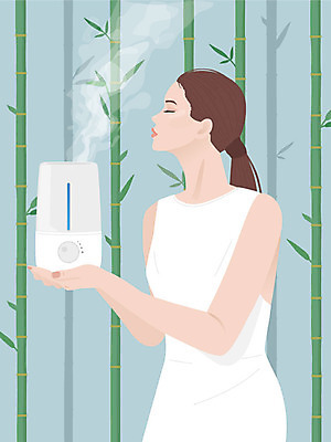 우먼라이프 여자 하늘색 일러스트 건조 한명 사람 상반신 성인 뷰티 봄 습기 촉촉함 수분 대나무 피부관리 대나무숲 가습기 자기관리 성인여자한명만 국내일러스트 AI파일 나무 1 라이프스타일 계절 파란색 젖음 숲 여자한명만 성인여자만 파일형식 벡터