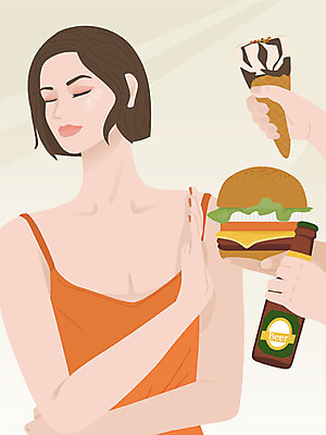 우먼라이프 여자 다이어트 일러스트 아이스크림 맥주 주류 한명 사람 상반신 성인 뷰티 봄 금지 햄버거 정크푸드 거절 외면 피부관리 자기관리 성인여자한명만 국내일러스트 AI파일 1 라이프스타일 계절 음료 컨셉 디저트 패스트푸드 건강 여자한명만 성인여자만 파일형식 벡터