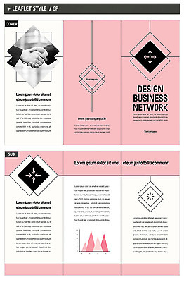 템플릿 표지디자인 손 표지 ZIP 내지 리플렛 분홍색 회사 비즈니스 3단접지 그래프 협력 악수 팜플렛 신체부위 거래 기업홍보 인디자인 INDD 이미지템플릿 컬러 사람 손짓 파일형식