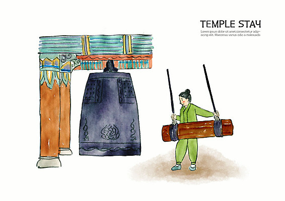 전신 PSD 여자 종교 불교 일러스트 수채화 한명 사람 성인 컬러풀 문화재 부처님오신날 종 사찰 힐링 번짐 수양 치기 템플스테이 해인사 성인여자한명만 국내일러스트 1 기념일 컬러 종교건축 모션 체험 합천 여자한명만 성인여자만 파일형식 효과