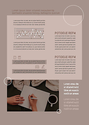 템플릿 내지 커피 비즈니스 그래프 신체부위 펜 갈색 공책 양손 기록 원형 스웨터 문서템플릿 서식 이미지템플릿 AI파일 도형 손 음료 컬러 상의 문구용품 사람 필기구 파일형식 벡터