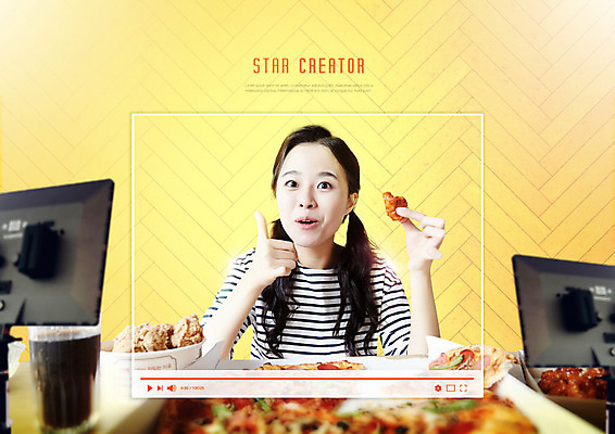PSD 편집이미지 여자 음식 피자 한명 사람 상반신 20대 성인 앞모습 노란색 모니터 치킨 한국인 엄지손가락 최고 맛 먹기 즐거움 콜라 방송 성인여자한명만 크리에이터 맛있는 이미지편집 직업 1 감정 뷰포인트 컬러 컨셉 손가락 모션 패스트푸드 서양음식 동양인 청년 컴퓨터 탄산음료 닭고기요리 여자한명만 성인여자만 파일형식 1인미디어