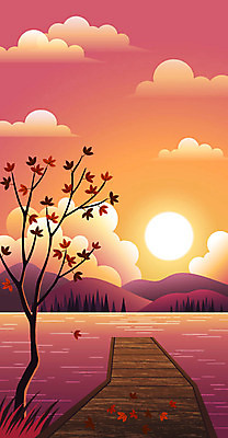 구름 호수 단풍 그래픽백그라운드 일러스트 하늘 단풍나무 산 사람없음 그래픽 태양 노을 주황색 가을 가을배경 국내일러스트 AI파일 자연요소 나무 계절 컬러 백그라운드 잎 파일형식 벡터 가을_계절