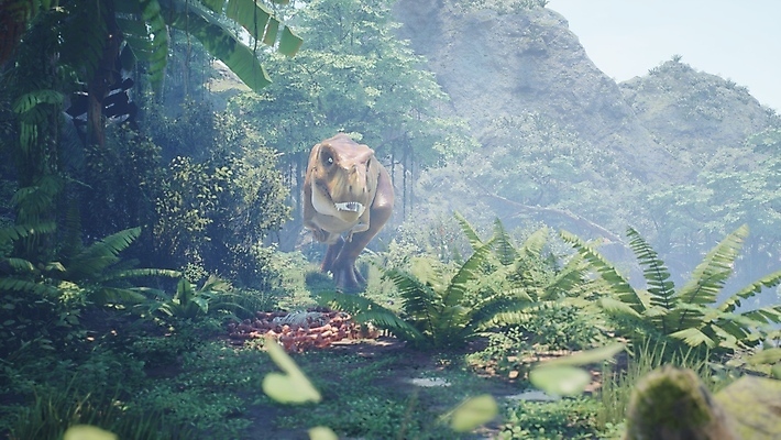 JPG 해외이미지 주간 한마리 야생동물 산 사람없음 야외 3D 걷기 숲 고생물 육식공룡 티라노사우루스 쥬라기 해외포토 포토 자연요소 동물 1 모션 생물 디지털합성 공룡 파일형식 이미지허브