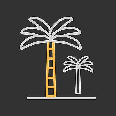 EPS 해외이미지 일러스트 사람없음 야자수 검은색 해외일러스트 나무 컬러 파일형식 벡터 이미지허브