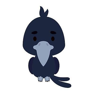 EPS 해외이미지 일러스트 사람없음 귀여움 만화 남색 새캐릭터 까마귀 해외일러스트 컬러 동물캐릭터 컨셉 조류 파일형식 벡터 이미지허브