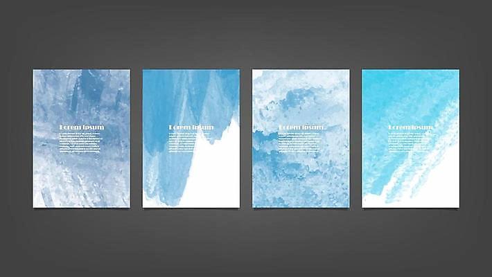 EPS 해외이미지 디자인 배너 하늘색 백그라운드 일러스트 추상 사람없음 세로 세트 해외일러스트 무늬 파란색 파일형식 벡터 이미지허브