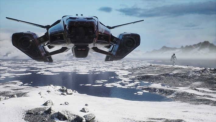 JPG 해외이미지 전신 겨울 하늘 한명 사람 3D 걷기 우주비행사 우주선 디지털합성 빙하 우주복 탐색 SF 해외포토 포토 1 옷 계절 모션 우주 파일형식 이미지허브