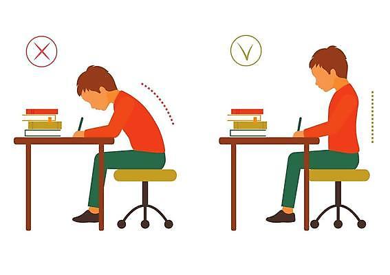 EPS 해외이미지 어린이 포즈 백그라운드 신체 의자 일러스트 학교 탁자 건강 안전 사람 앉기 고통 기록 최고 만화 척추 책상 위치 나쁜 돌봄 해외일러스트 교육 감정 가구 모션 뼈 파일형식 벡터 이미지허브
