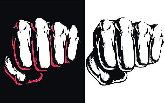 EPS 해외이미지 손 일러스트 흑백 신체부위 주먹 해외일러스트 모션 촬영기법 사람 파일형식 벡터 이미지허브