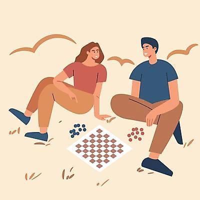 EPS 해외이미지 전신 라이프스타일 여자 남자 일러스트 함께함 대화 앉기 성인 두명 가을 말 체스말 체스 즐거움 체스판 체스게임 성인만 해외일러스트 계절 감정 컨셉 모션 놀이 말하기 사람 생활 게임 파일형식 벡터 이미지허브