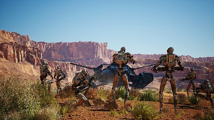 JPG 해외이미지 주간 들기 사람없음 야외 3D 사막 총 우주선 디지털합성 전쟁 전투로봇 SF 해외포토 포토 자연요소 무기 모션 우주 로봇 파일형식 이미지허브