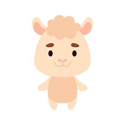 EPS 해외이미지 동물캐릭터 일러스트 사람없음 귀여움 만화 살구색 알파카 해외일러스트 일러캐릭터 동물 캐릭터 컬러 컨셉 파일형식 벡터 이미지허브