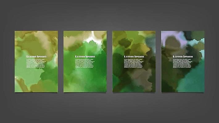 EPS 해외이미지 디자인 배너 백그라운드 일러스트 추상 사람없음 세로 초록색 세트 해외일러스트 컬러 무늬 파일형식 벡터 이미지허브