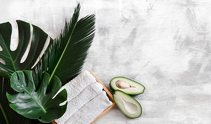 포토 JPG 해외이미지 사람없음 하이앵글 수건 나무상자 오브젝트 스파용품 야자수잎 아보카도 바디케어 열대잎 해외포토 뷰포인트 잎 과일 상자 위생용품 스파 파일형식 이미지허브