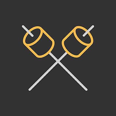 EPS 해외이미지 일러스트 사람없음 검은색 꼬치 마시멜로우 해외일러스트 컬러 디저트 파일형식 벡터 이미지허브