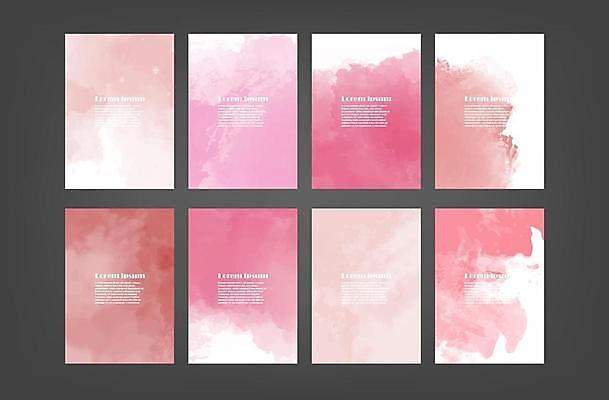 EPS 해외이미지 디자인 배너 분홍색 백그라운드 일러스트 추상 사람없음 세로 세트 해외일러스트 컬러 무늬 파일형식 벡터 이미지허브