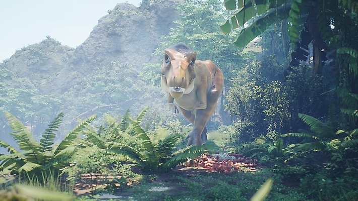 JPG 해외이미지 주간 나무 한마리 야생동물 산 사람없음 야외 3D 걷기 숲 고생물 육식공룡 티라노사우루스 쥬라기 해외포토 포토 자연요소 식물 동물 1 모션 생물 디지털합성 공룡 파일형식 이미지허브