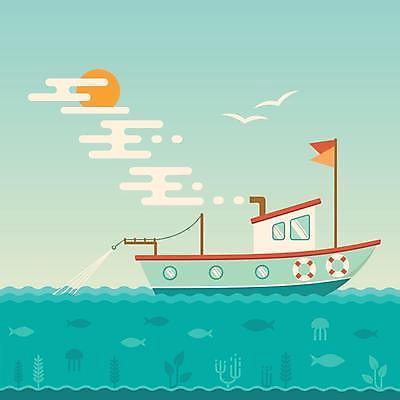 EPS 해외이미지 디자인 산업 바다 여행 백그라운드 일러스트 교통시설 낚시 항해 어류 물 잡기 그물 보트 해산물 복고 함선 상업 낚시꾼 고립 해외일러스트 자연요소 교통 배_교통 모션 레저 수중동물 시설 파일형식 벡터 이미지허브