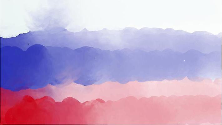 EPS 해외이미지 백그라운드 일러스트 붓터치 사람없음 빨간색 파란색 번짐 러시아국기 카피스페이스 해외일러스트 컬러 공백 국기 파일형식 벡터 효과 이미지허브