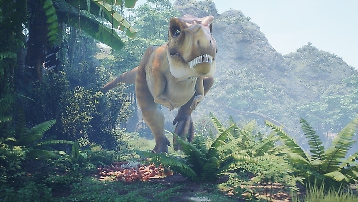 JPG 해외이미지 주간 한마리 야생동물 산 사람없음 야외 3D 걷기 숲 고생물 육식공룡 티라노사우루스 쥬라기 해외포토 포토 자연요소 동물 1 모션 생물 디지털합성 공룡 파일형식 이미지허브