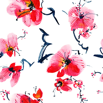 포토 JPG 해외이미지 꽃잎 꽃 줄기 분홍색 백그라운드 일러스트 캘리그라피 붓터치 수묵화 미술 사람없음 동양화 번짐 해외일러스트 식물 컬러 문화예술 파일형식 효과 이미지허브