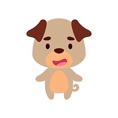 EPS 해외이미지 일러스트 사람없음 갈색 귀여움 강아지 만화 개캐릭터 해외일러스트 컬러 동물캐릭터 컨셉 반려동물 개 파일형식 벡터 이미지허브