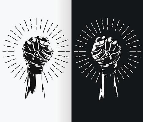 EPS 해외이미지 손 일러스트 흑백 신체부위 주먹 해외일러스트 모션 촬영기법 사람 파일형식 벡터 이미지허브