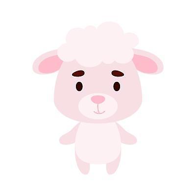 EPS 해외이미지 분홍색 일러스트 사람없음 귀여움 양 만화 양캐릭터 해외일러스트 컬러 동물캐릭터 컨셉 포유류 파일형식 벡터 이미지허브