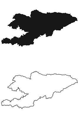 EPS 해외이미지 실루엣 백그라운드 지도 일러스트 흑백 그래픽 검은색 흰색 경계선 땅 윤곽 고립 전국 지리 키르기스스탄 해외일러스트 선 컬러 촬영기법 경계 중앙아시아 파일형식 벡터 이미지허브