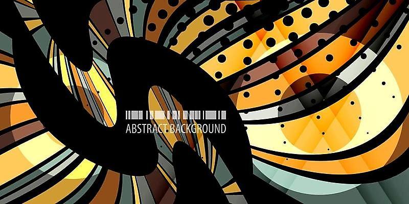 EPS 해외이미지 백그라운드 일러스트 사람없음 노란색 검은색 점 지오메트릭 해외일러스트 컬러 파일형식 벡터 이미지허브