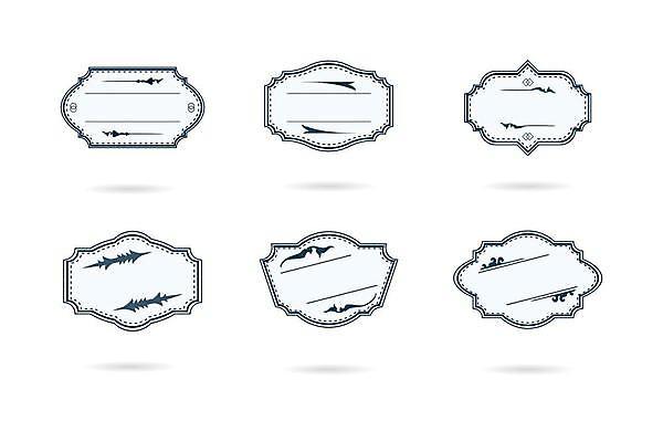 EPS 해외이미지 디자인 일러스트 사람없음 세트 라벨 앤티크 흰색 빈티지 복고 엔틱문양 해외일러스트 문양 컬러 컨셉 프레임 파일형식 벡터 이미지허브