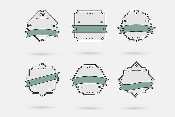 EPS 해외이미지 디자인 리본 일러스트 사람없음 세트 라벨 사각형 흰색 빈티지 마름모 민트색 해외일러스트 도형 컬러 컨셉 프레임 파일형식 벡터 이미지허브