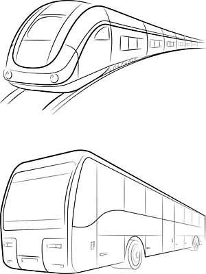 EPS 해외이미지 클립아트 디자인 선 여행 일러스트 교통시설 휴가 버스 그래픽 기차 화물 표현 투명 전철 낙서 만화 스케치 문신 그림 윤곽 코믹 손그림 마차 고립 선로 엘리먼트 해외일러스트 육상교통 교통수단 교통 대중교통 미술 운송업 시설 파일형식 벡터 이미지허브