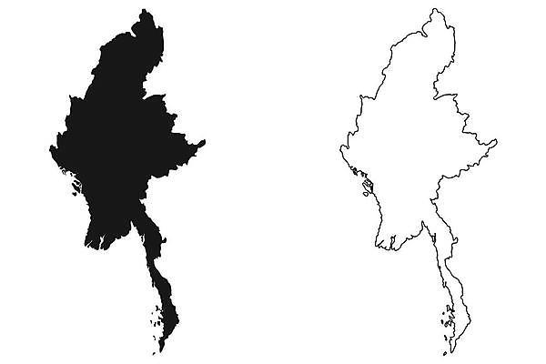 EPS 해외이미지 실루엣 백그라운드 지도 일러스트 흑백 그래픽 검은색 흰색 경계선 땅 윤곽 고립 미얀마 전국 지리 해외일러스트 아시아 선 컬러 촬영기법 경계 파일형식 벡터 나라 이미지허브