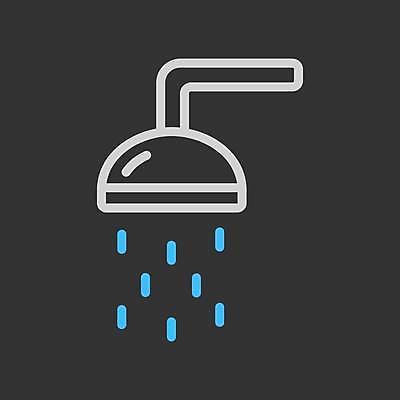 EPS 해외이미지 일러스트 사람없음 검은색 샤워기 해외일러스트 컬러 파일형식 벡터 이미지허브