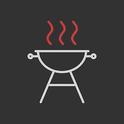 EPS 해외이미지 일러스트 사람없음 검은색 그릴 바베큐그릴 해외일러스트 컬러 주방용품 바비큐 파일형식 벡터 이미지허브