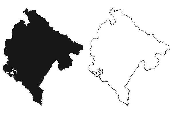 EPS 해외이미지 실루엣 백그라운드 지도 일러스트 흑백 그래픽 검은색 흰색 경계선 땅 윤곽 고립 몬테네그로 전국 지리 해외일러스트 선 컬러 촬영기법 경계 파일형식 벡터 이미지허브