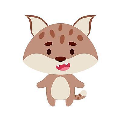 EPS 해외이미지 동물캐릭터 일러스트 사람없음 귀여움 만화 스라소니 해외일러스트 일러캐릭터 동물 캐릭터 컨셉 포유류 파일형식 벡터 이미지허브