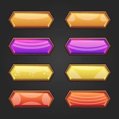 EPS 해외이미지 일러스트 버튼 간판 사람없음 세트 게임 육각형 엘리먼트 해외일러스트 도형 놀이 파일형식 벡터 이미지허브