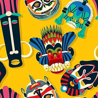 EPS 해외이미지 전통 전통문화 패턴 일러스트 아프리카 추상 가면 사람없음 컬러풀 패턴백그라운드 화려 원주민 아프리카문화 해외일러스트 나라 문화 컬러 외국문화 백그라운드 컨셉 무늬 아프리카인 파일형식 벡터 이미지허브