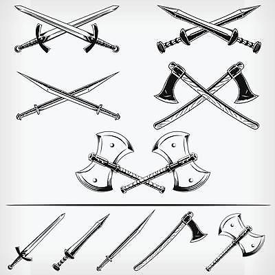 EPS 해외이미지 디자인 실루엣 무기 선 스포츠 일러스트 흑백 고등학교 그래픽 검은색 수확 골동품 칼날 중세 칼 스케치 문신 심볼 그림 윤곽 배지 손그림 도끼 부족 고립 마스코트 엘리먼트 옛날 해외일러스트 컬러 컨셉 농업 학교 촬영기법 미술 역사 파일형식 벡터 이미지허브