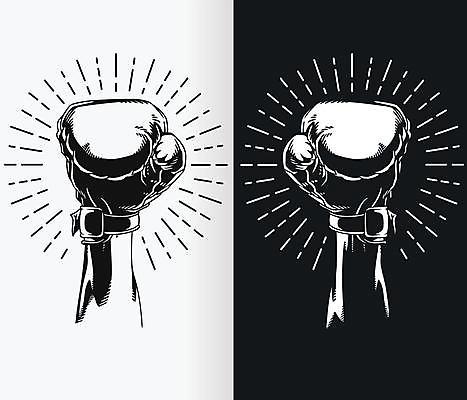 EPS 해외이미지 손 일러스트 흑백 신체부위 권투글러브 해외일러스트 촬영기법 사람 글러브 파일형식 벡터 이미지허브