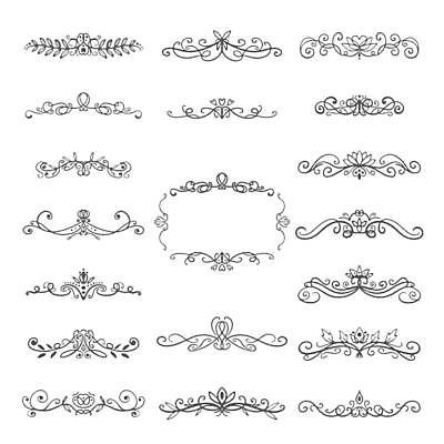 EPS 해외이미지 디자인 선 일러스트 프레임 사람없음 세트 사각형 빈티지 우아함 테두리 고딕 바로크 빅토리아 해외일러스트 도형 컨셉 파일형식 벡터 이미지허브