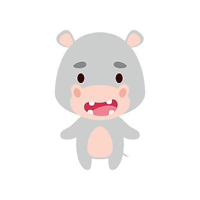 EPS 해외이미지 동물캐릭터 일러스트 사람없음 귀여움 회색 만화 하마 해외일러스트 일러캐릭터 동물 캐릭터 컬러 컨셉 포유류 파일형식 벡터 이미지허브